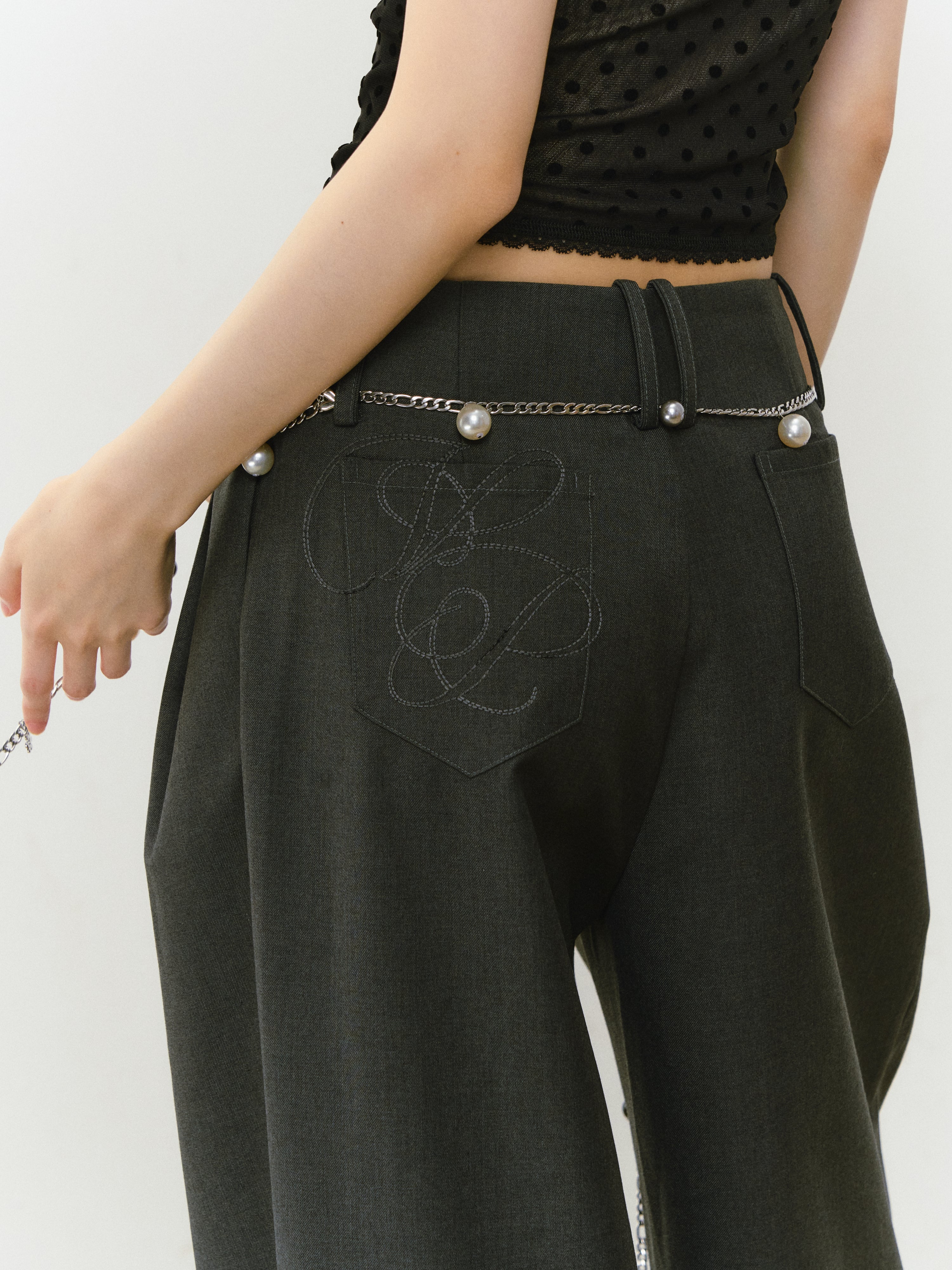 VIA PITTI VIABP403 Casual wide leg trousers