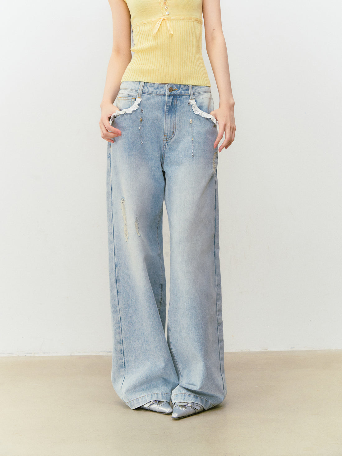 VIA PITTI VIABP446 Lace retro jeans