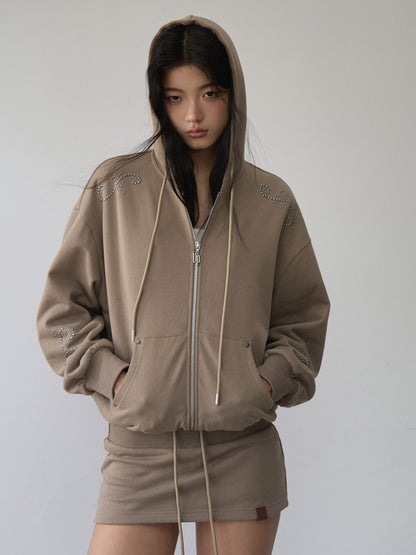 VIA PITTI VIACC486 Rivet design hooded sweatshirt