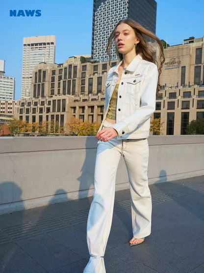 NAWS [Best Seller] +5cm N2 Loose V-Waist Straight-Leg Jeans (4color)
