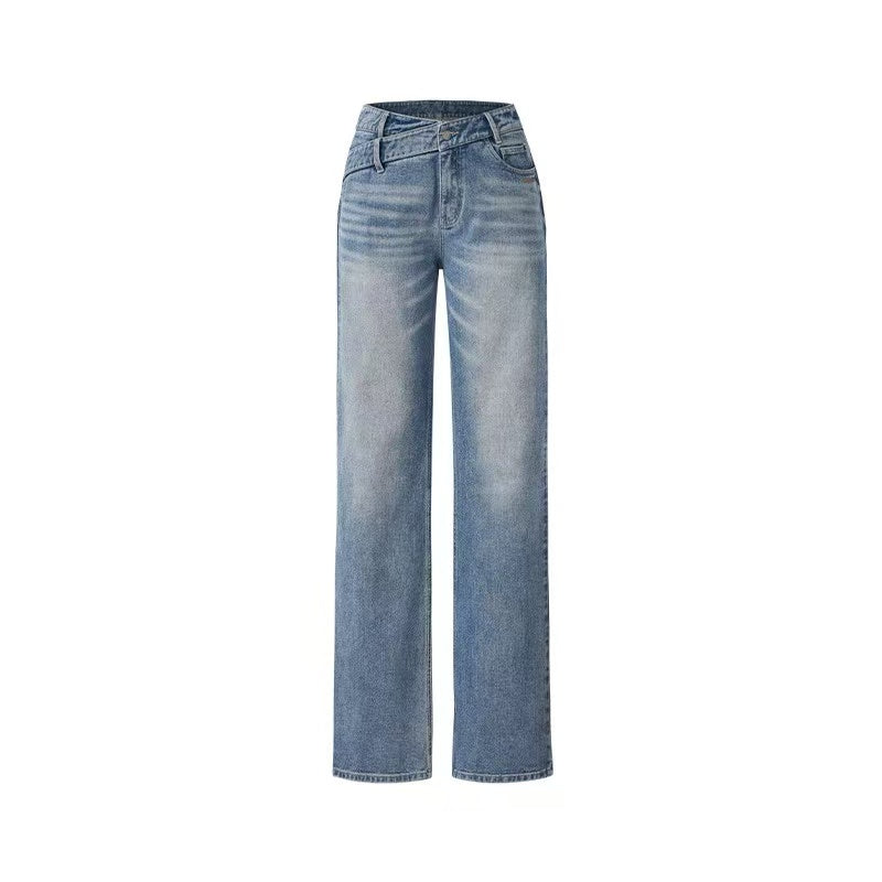 NAWS [Best Seller] +5cm N2 Loose V-Waist Straight-Leg Jeans (4color)