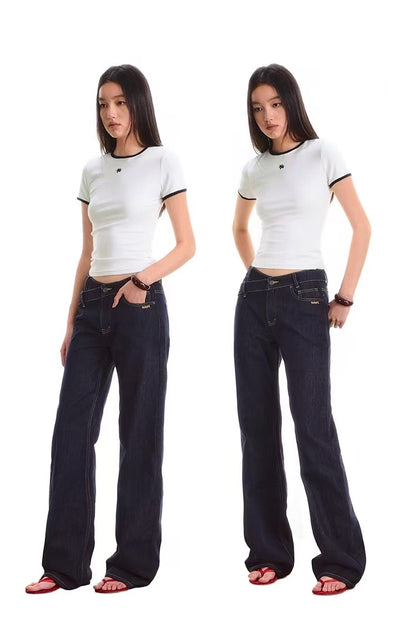 NAWS [Best Seller] +5cm N2 Loose V-Waist Straight-Leg Jeans (4color)