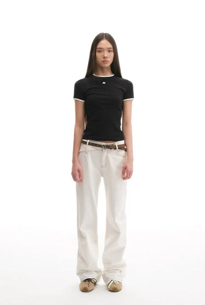 NAWS [Best Seller] +5cm N2 Loose V-Waist Straight-Leg Jeans (4color)