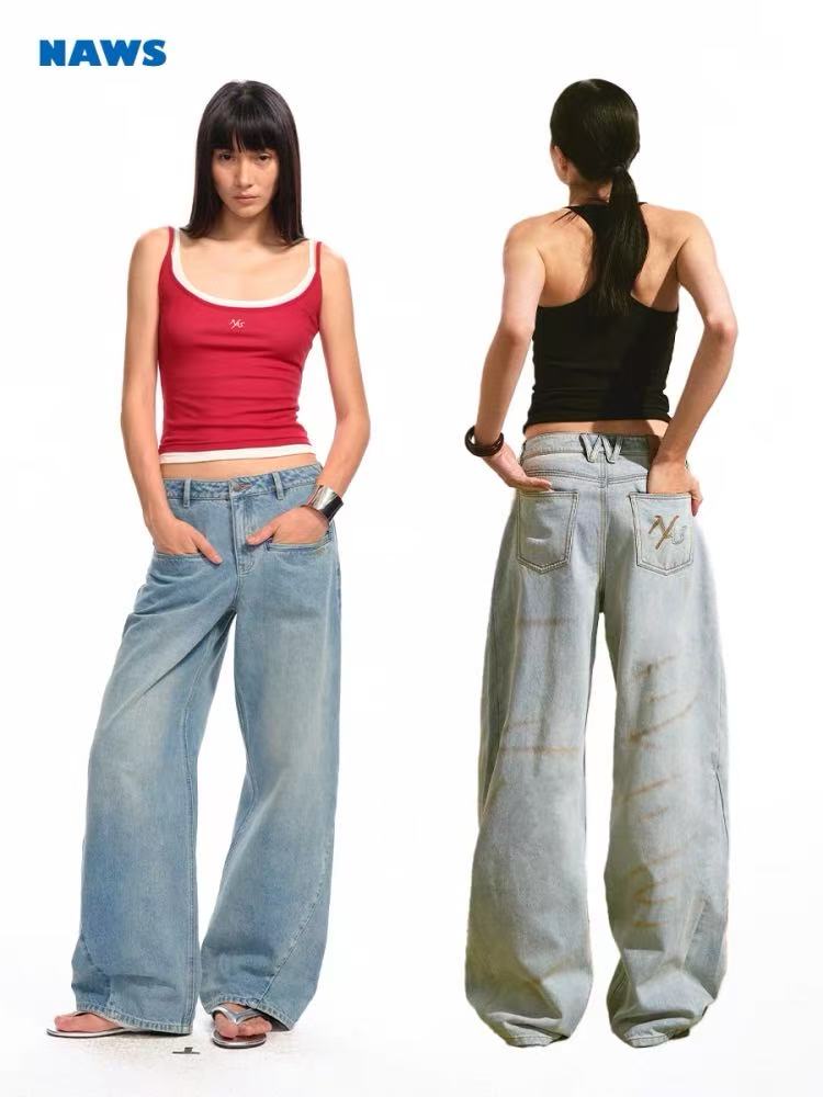 NAWS [Best Seller] +5cm N3 Loose Straight-Leg Jeans (3color)