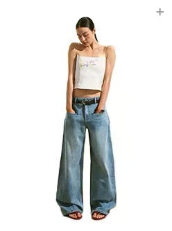 NAWS [Best Seller] +5cm N3 Loose Straight-Leg Jeans (3color)