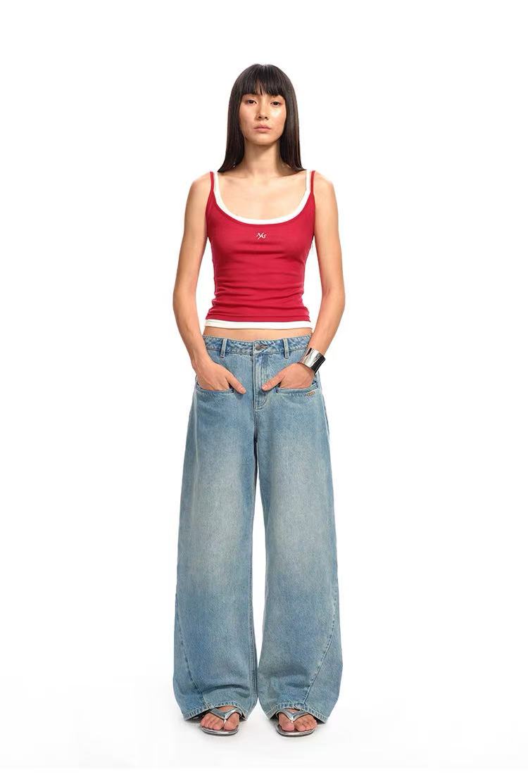 NAWS [Best Seller] +5cm N3 Loose Straight-Leg Jeans (3color)
