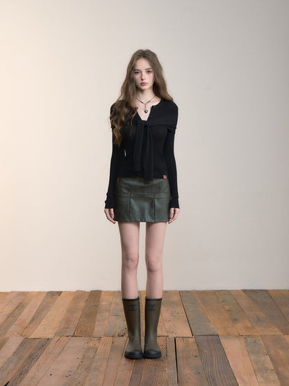 VIA PITTI VIACK537 Shawl design knitted sweater