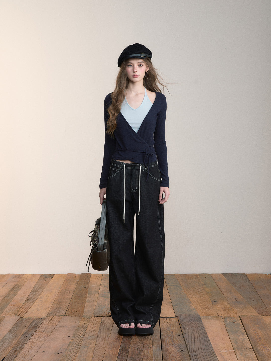 VIA PITTI VIABTP474 Fake two piece contrasting colored top