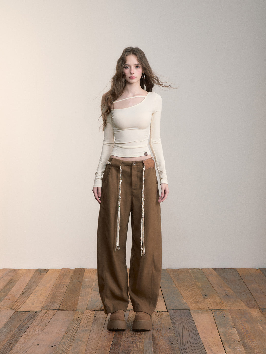 VIA PITTI VIACTP499 Off shoulder base long sleeved top
