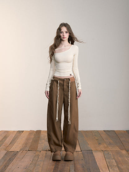 VIA PITTI VIACTP499 Off shoulder base long sleeved top