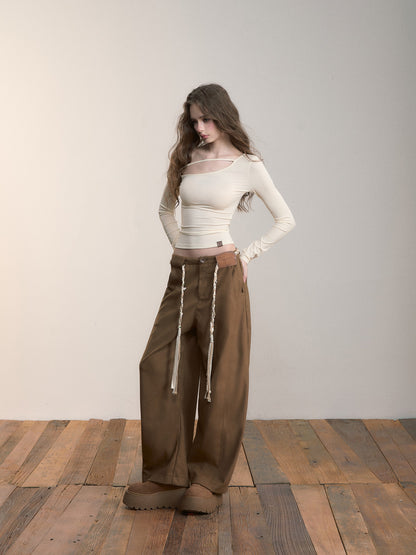 VIA PITTI VIACTP499 Off shoulder base long sleeved top
