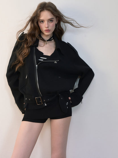 VIA PITTI VIADK567 Metal zipper knitted jacket