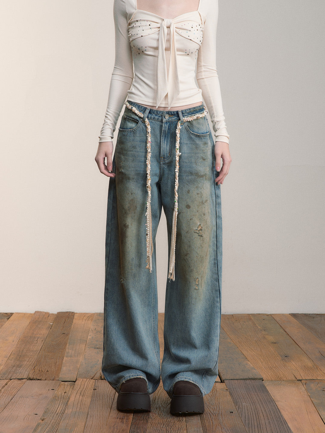 VIA PITTI VIACP552 Loose wide leg jeans