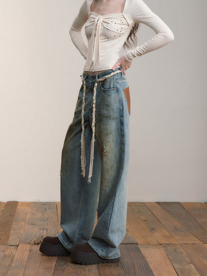 VIA PITTI VIACP552 Loose wide leg jeans