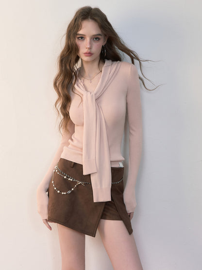 VIA PITTI VIACK537 Shawl design knitted sweater