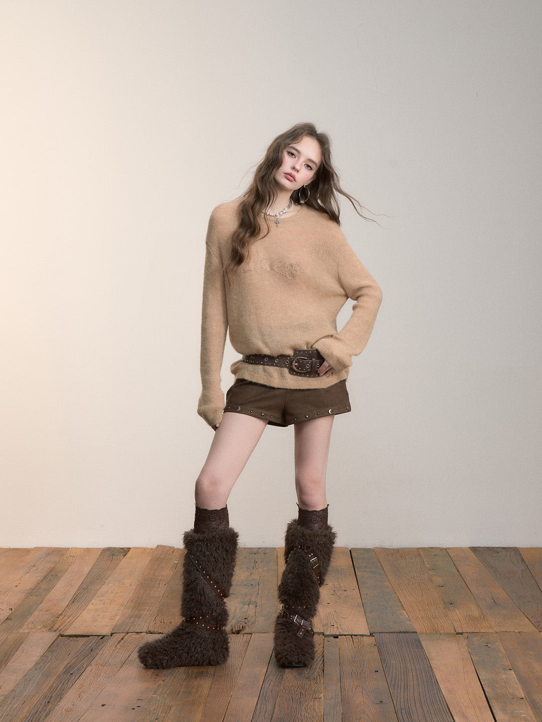 VIA PITTI VIACK539 Loose embroidery design knitted sweater