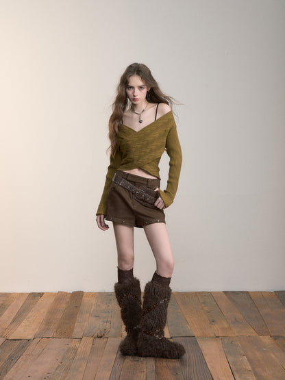 VIA PITTI VIADK563 Cross design short sweater