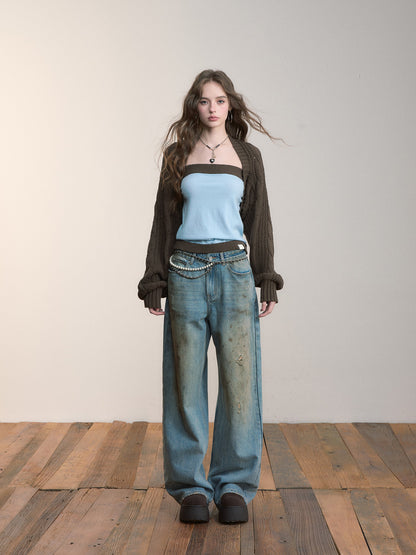 VIA PITTI VIADK569&amp;VIADK571 Short knitted top &amp; tube top