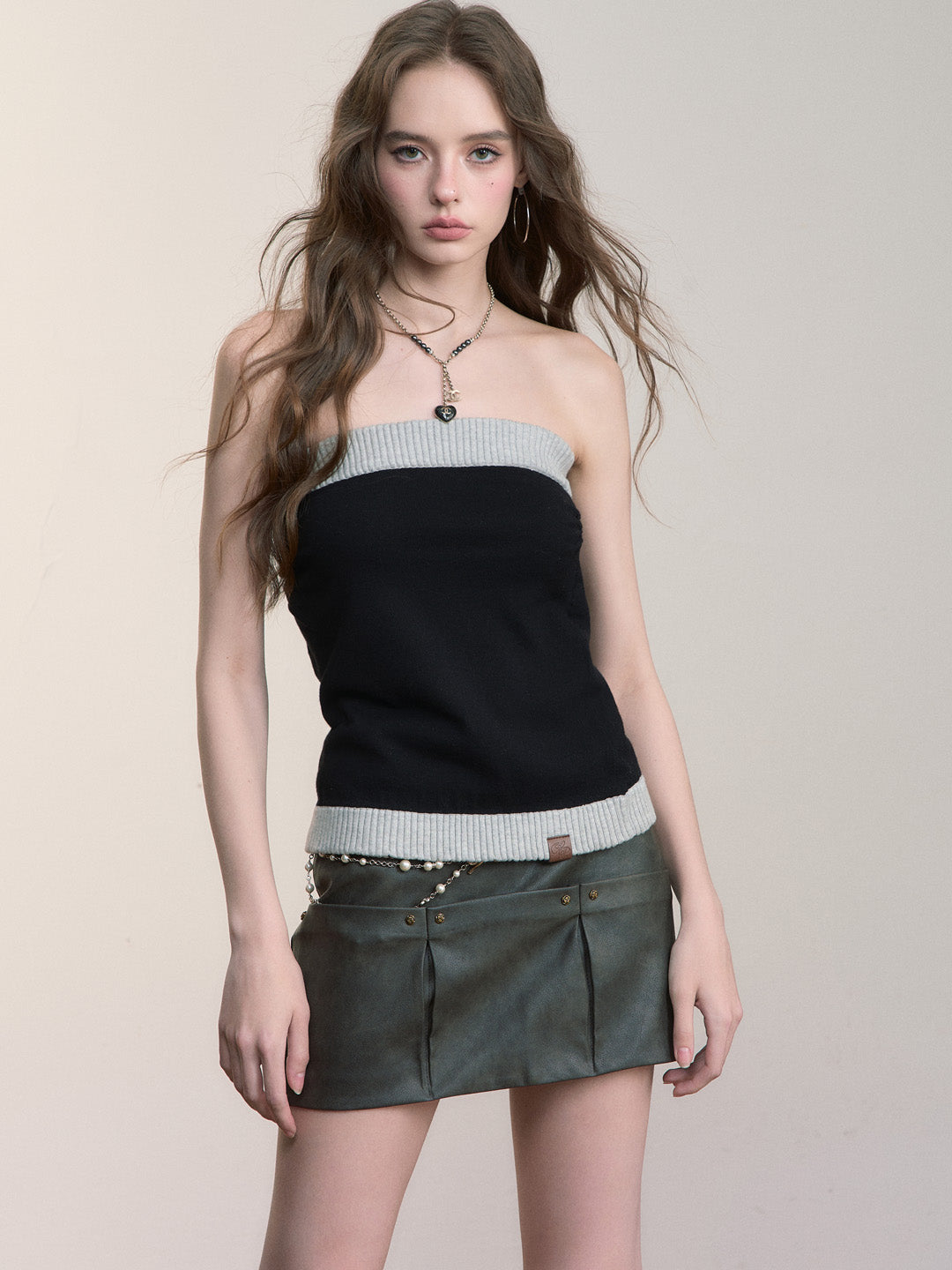 VIA PITTI VIADK569&amp;VIADK571 Short knitted top &amp; tube top