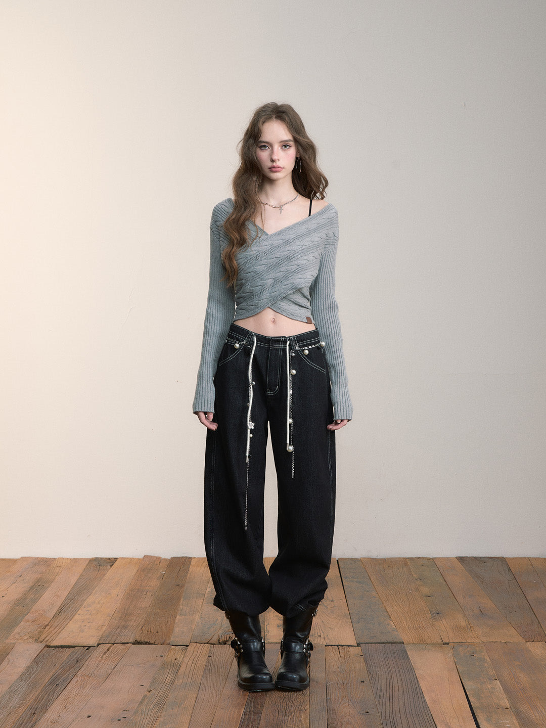 VIA PITTI VIADK563 Cross design short sweater