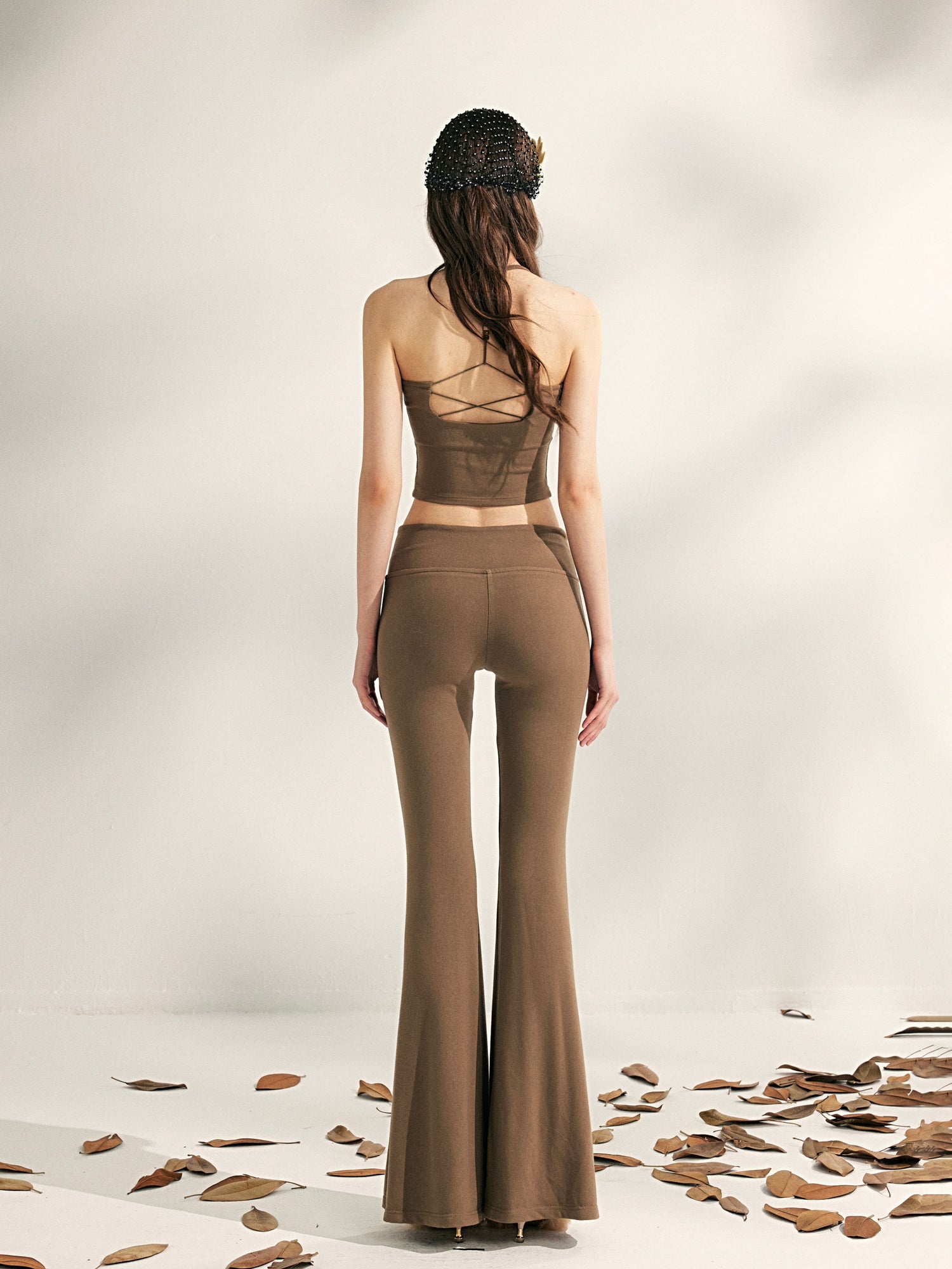YZZI HE Beaded knit camisole + yoga pants set