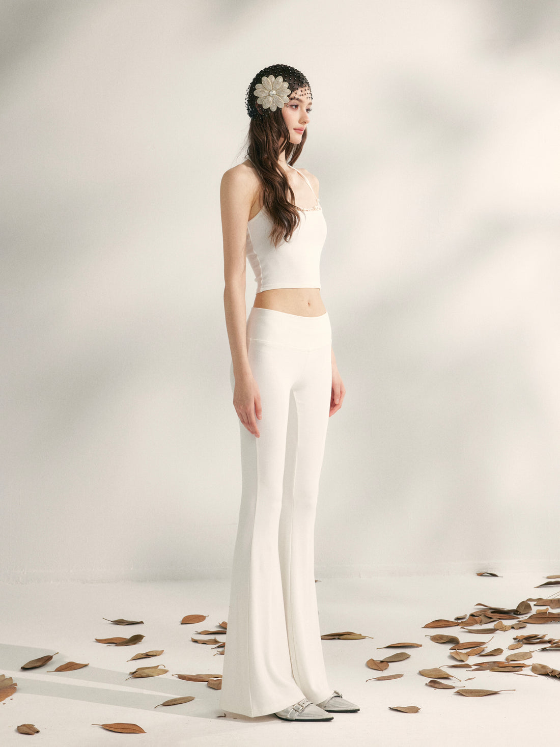YZZI HE Beaded knit camisole + yoga pants set