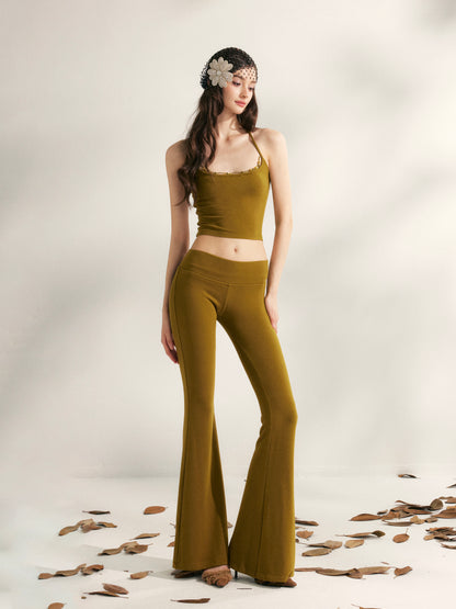 YZZI HE Beaded knit camisole + yoga pants set