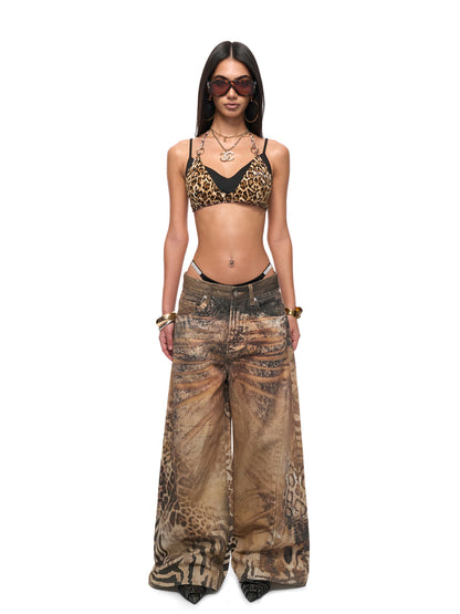 JYOSEI Leopard print jeans