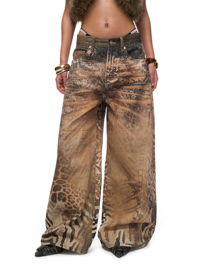 JYOSEI Leopard print jeans