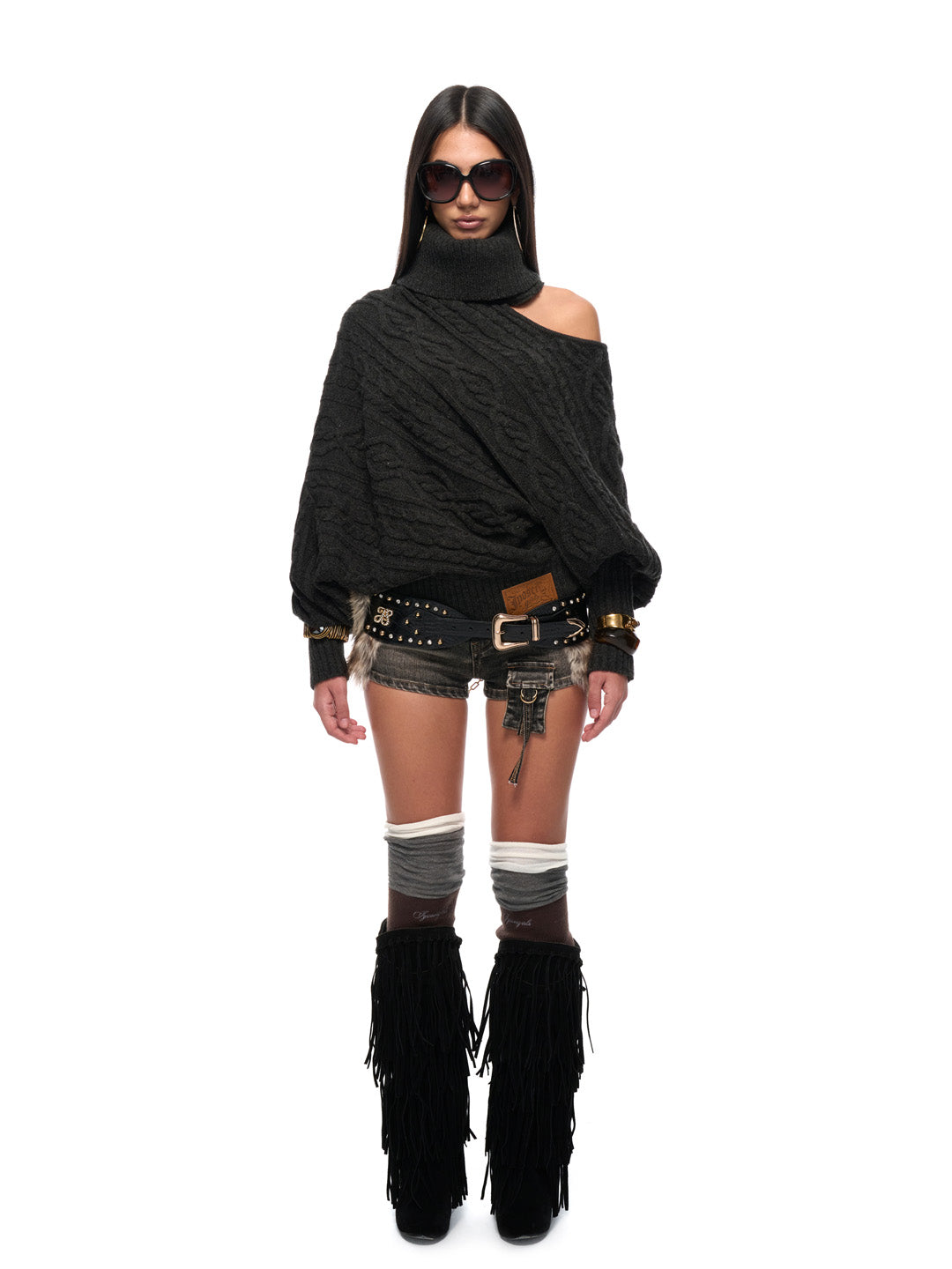 JYOSEI Black off shoulder sweater