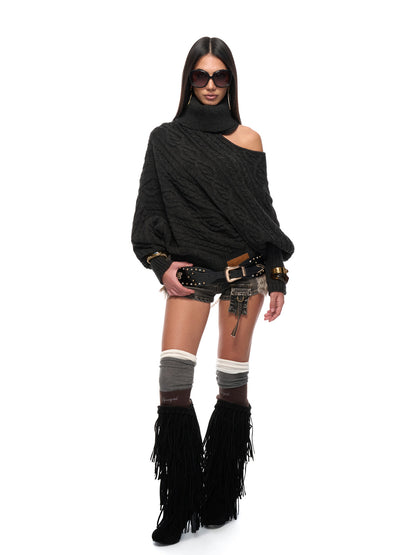 JYOSEI Black off shoulder sweater
