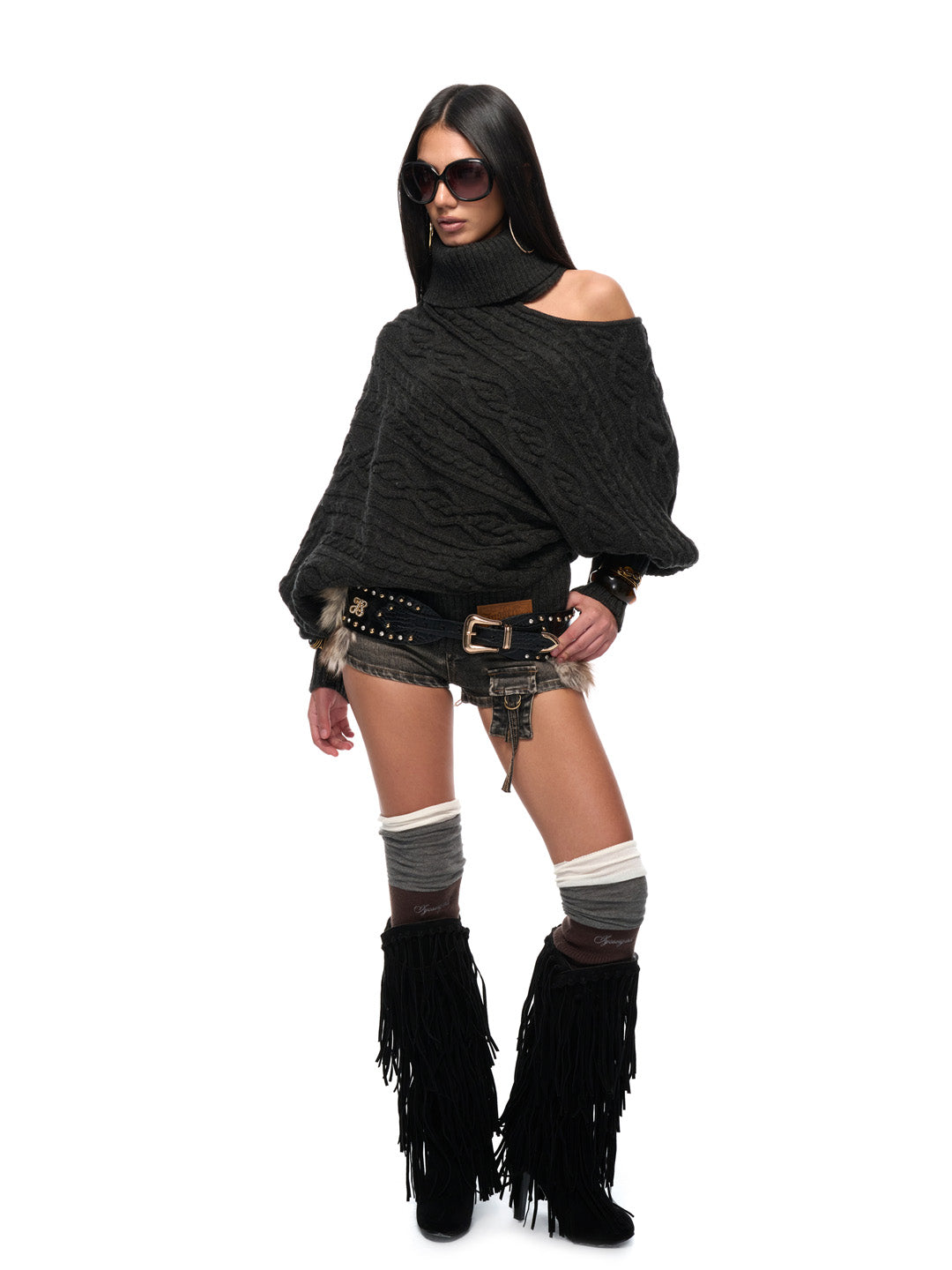 JYOSEI Black off shoulder sweater