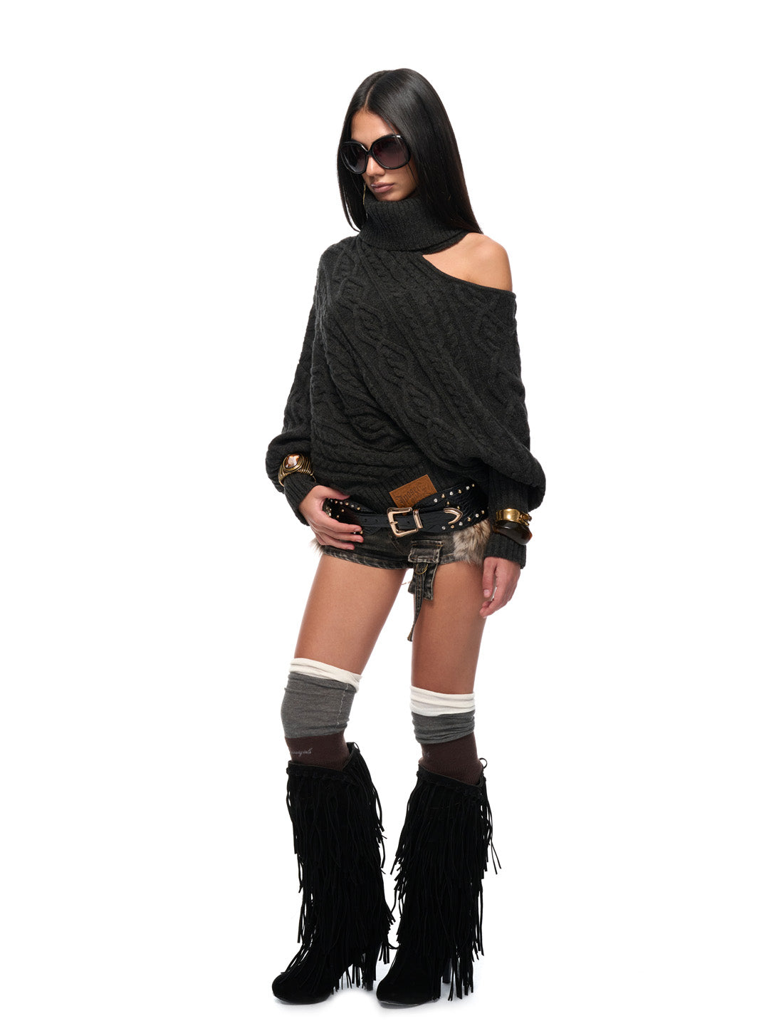 JYOSEI Black off shoulder sweater