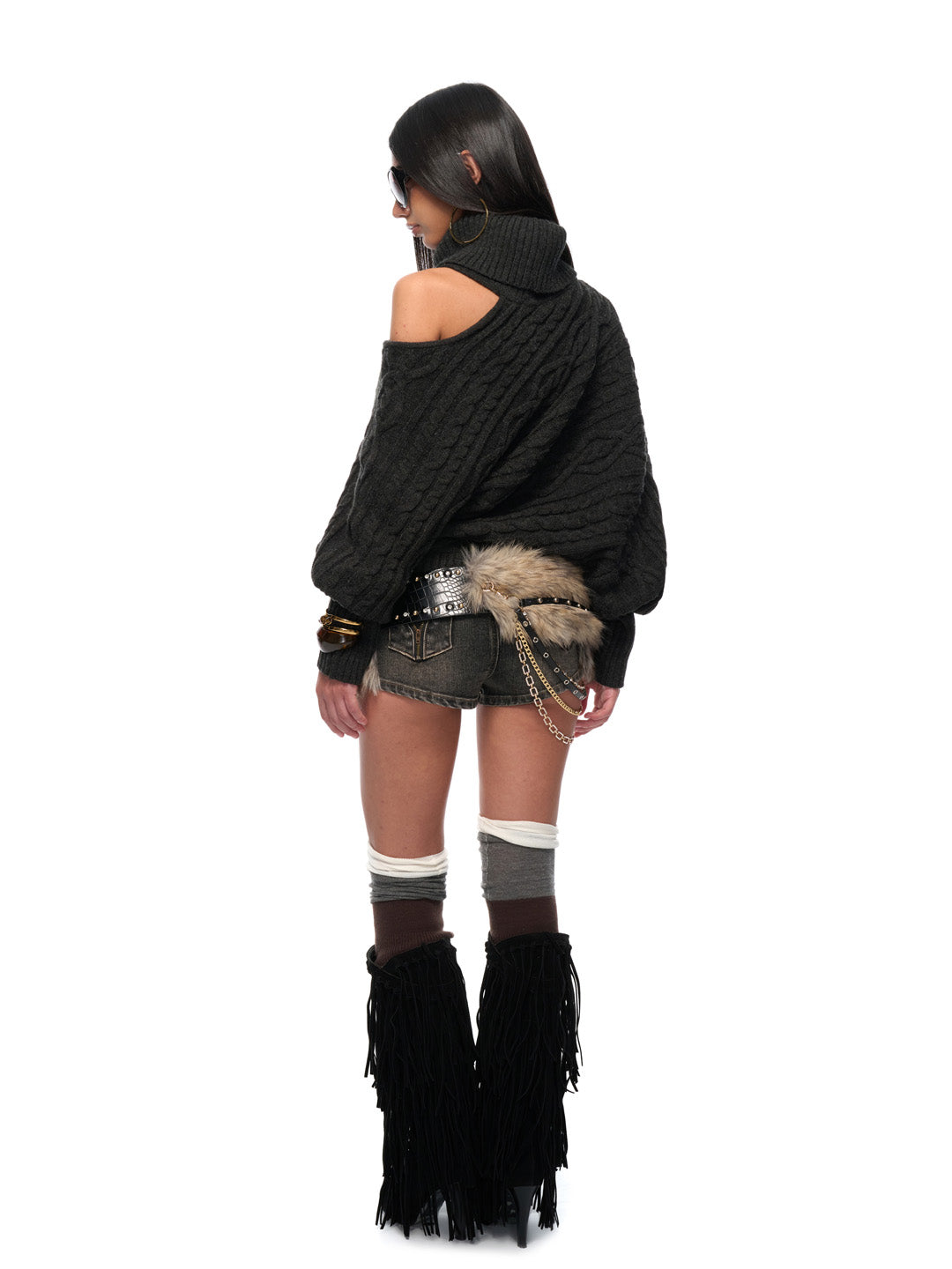 JYOSEI Black off shoulder sweater