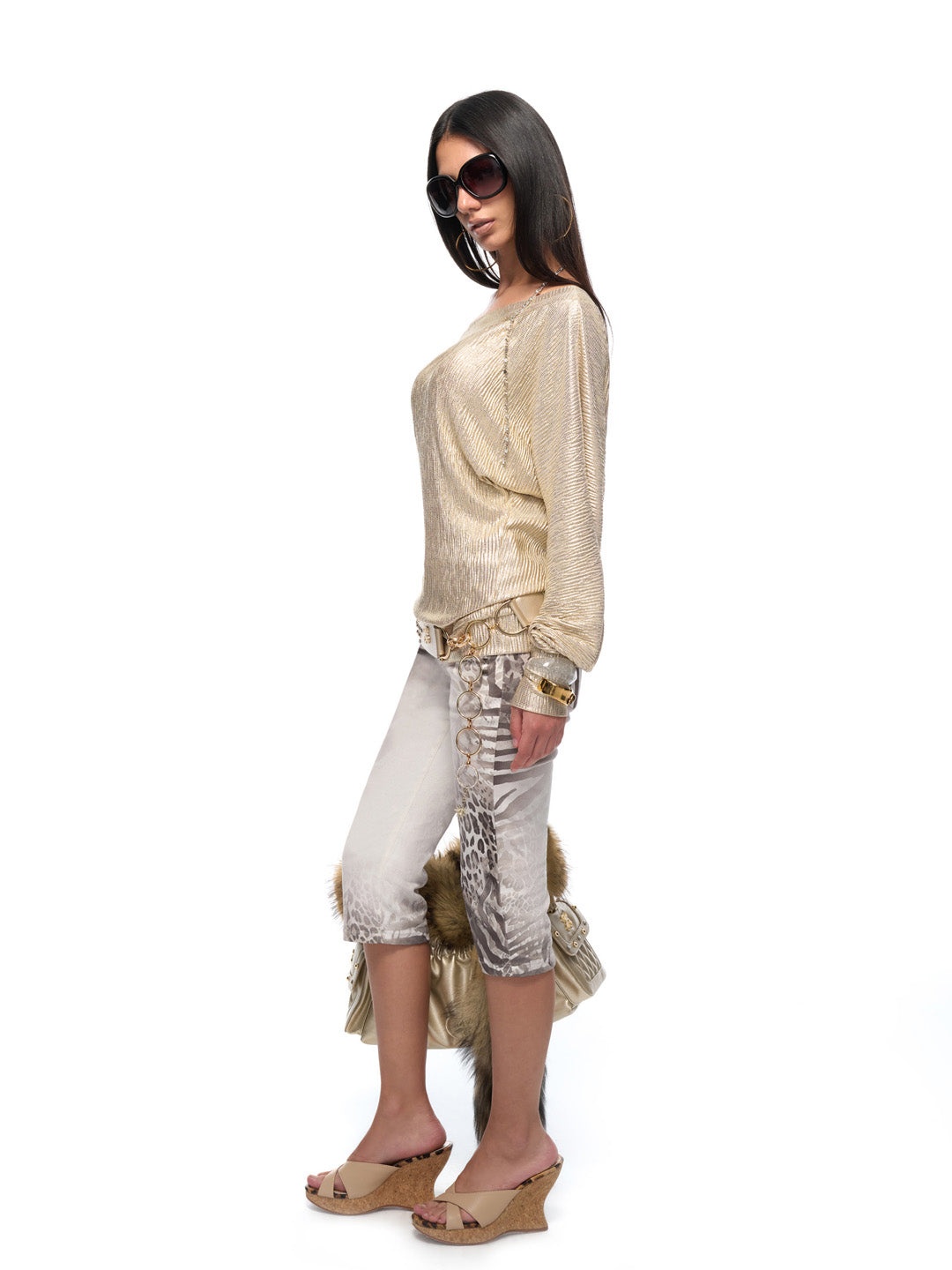 JYOSEI Golden chain long sleeved top