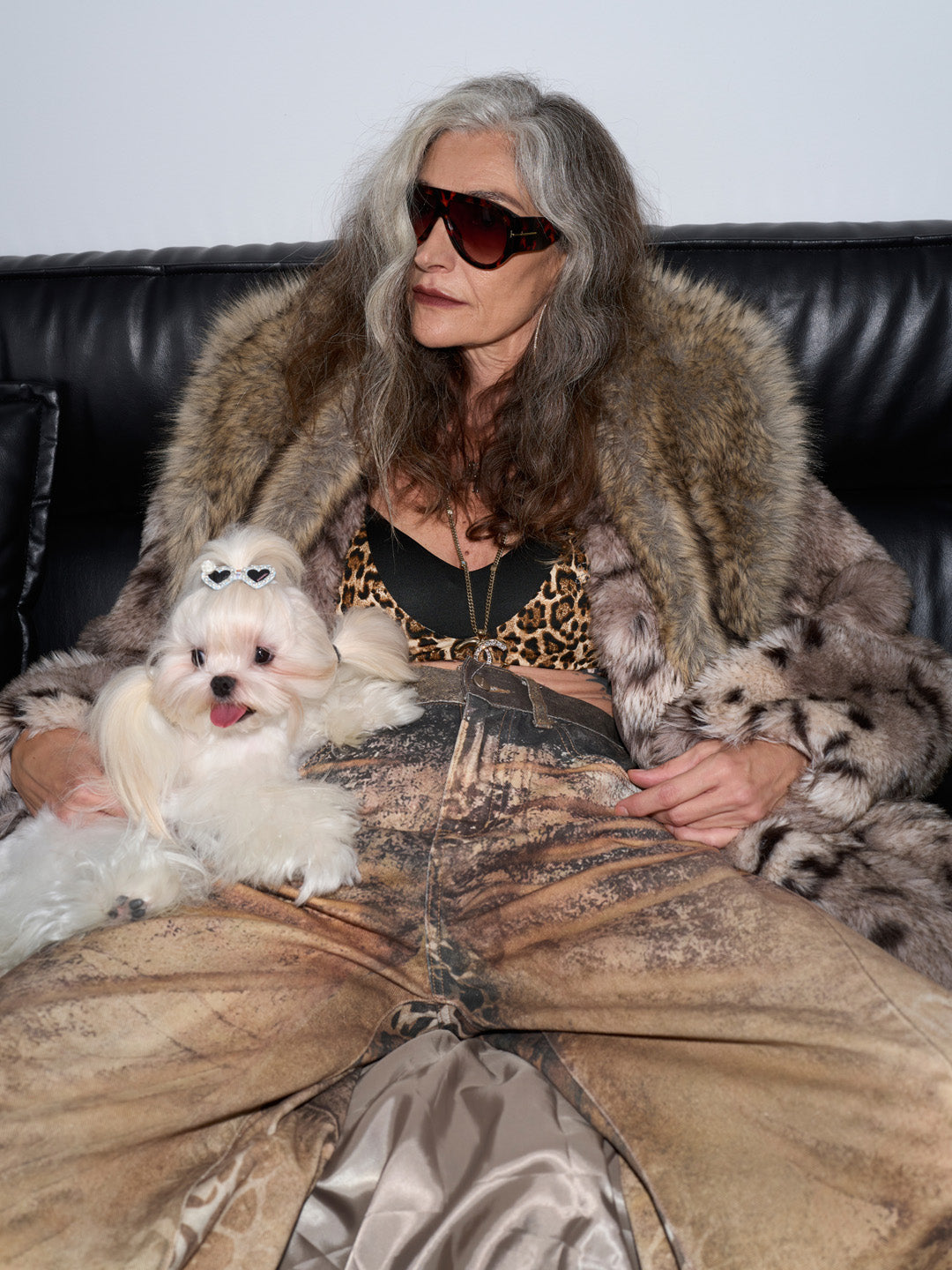 JYOSEI Leopard print long jacket