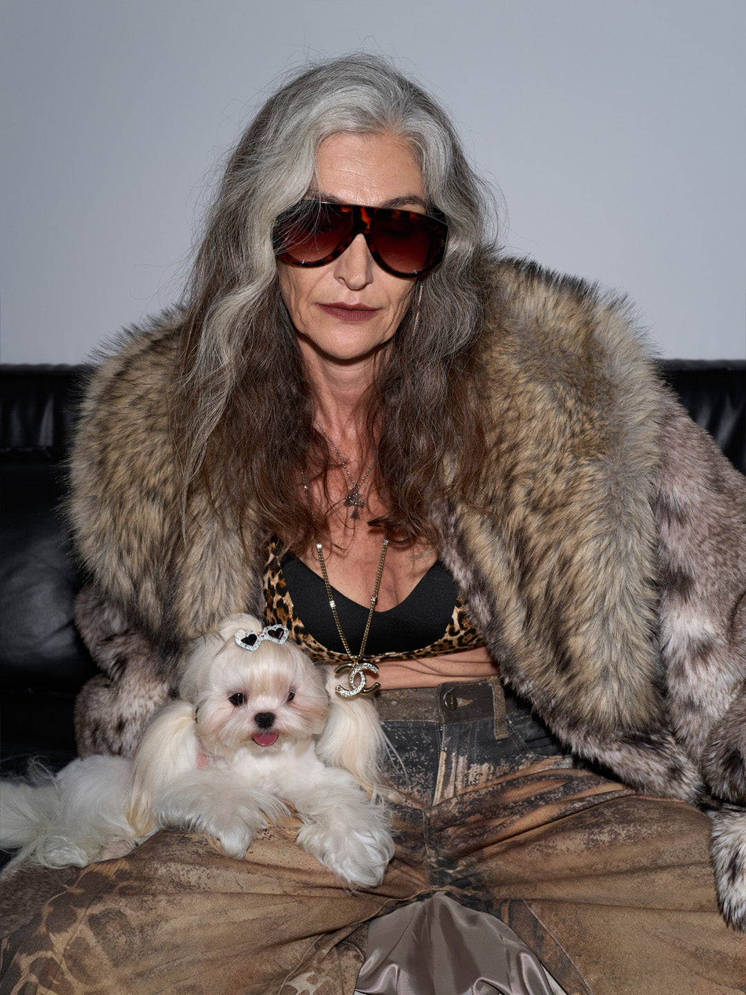 JYOSEI Leopard print long jacket