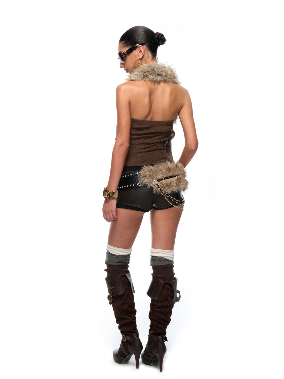 JYOSEI Brown halter-neck camisole