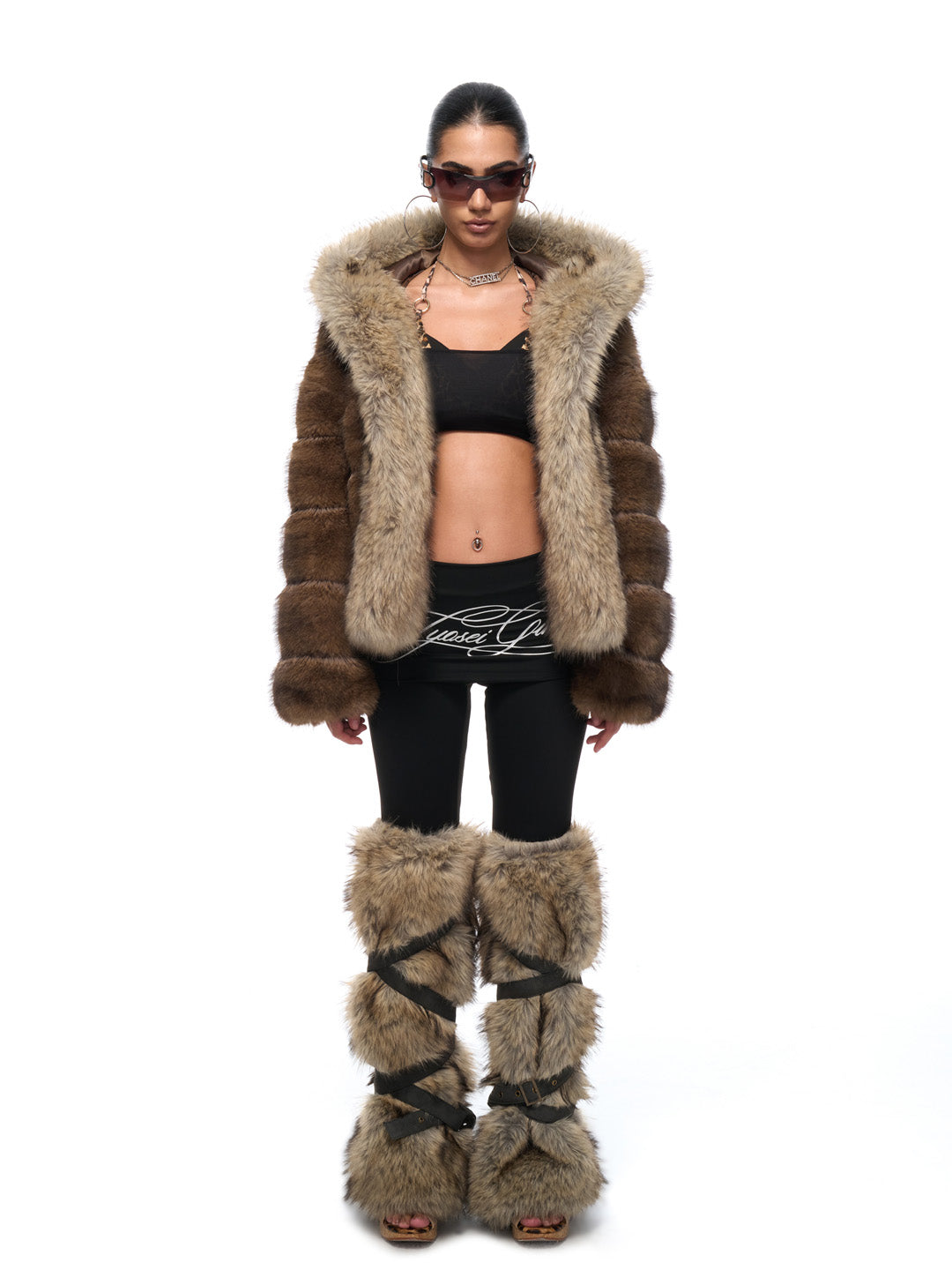JYOSEI Hooded fur coat