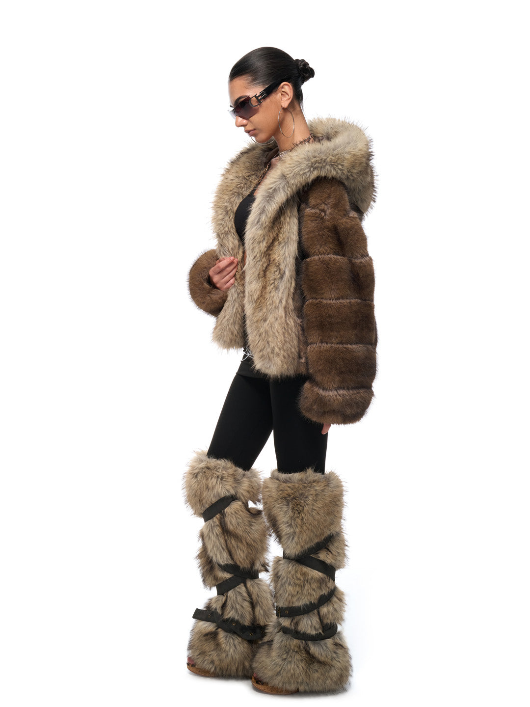 JYOSEI Hooded fur coat