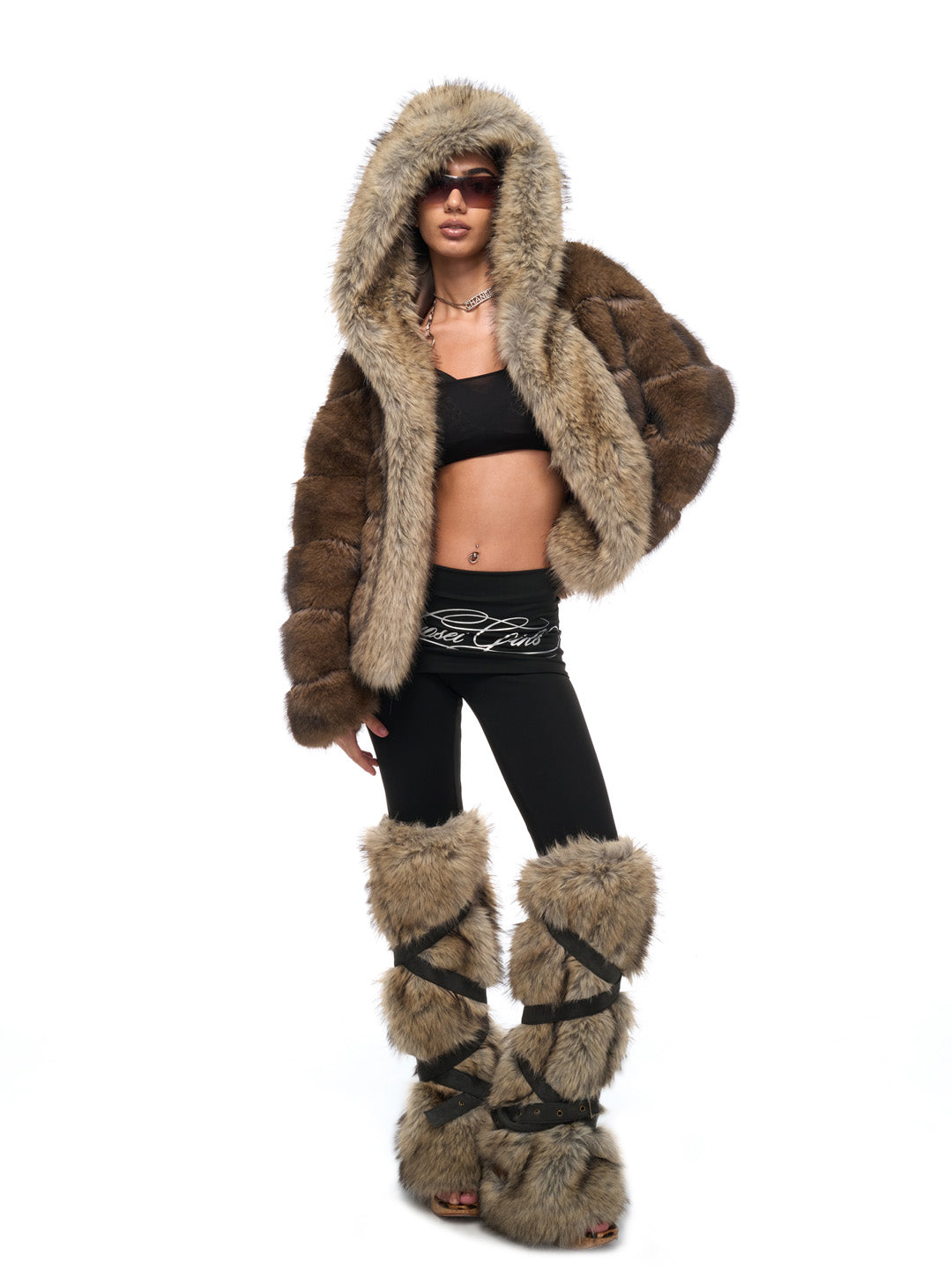 JYOSEI Hooded fur coat