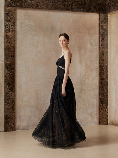 Fa Sogno FSN25AW-DR-09 Black starry sky camisole dress