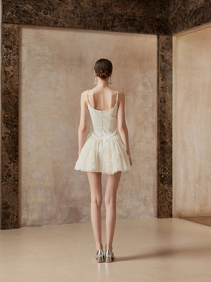 Fa Sogno FSN25AW-DR-08 White rose gauze dress