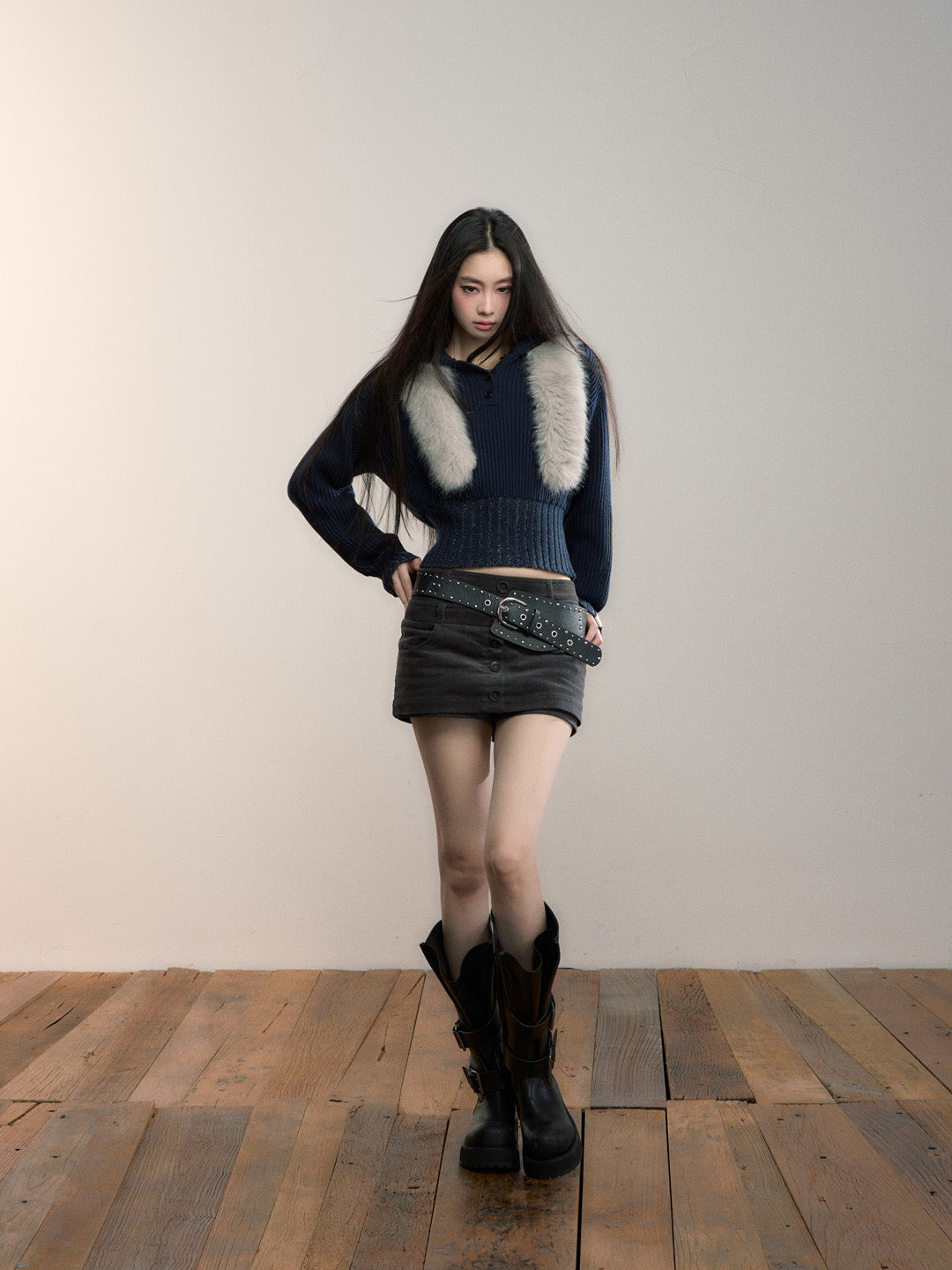 VIA PITTI VIADK710 Versatile hooded sweater (no fur collar)