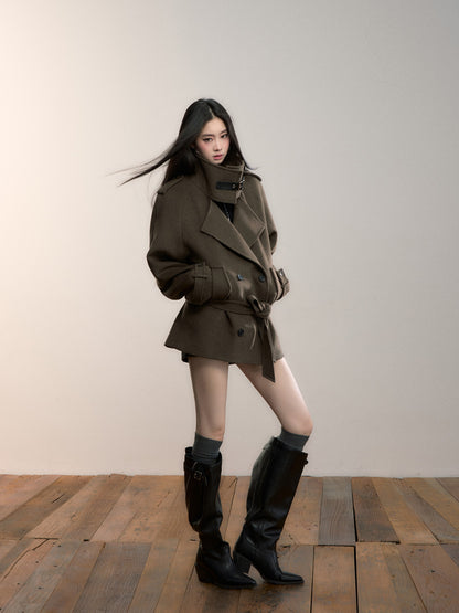 VIA PITTI VIADC680 High necked woolen coat