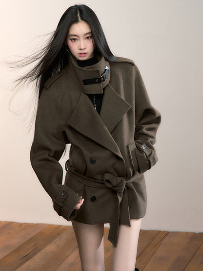 VIA PITTI VIADC680 High necked woolen coat