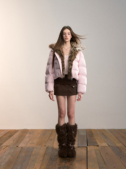 VIA PITTI VIADC716 Wool collar splicing three color warm 95 down jacket