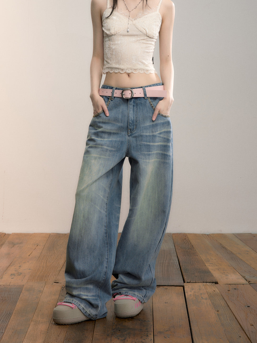 VIA PITTI VIADP712 Washed design denim jeans