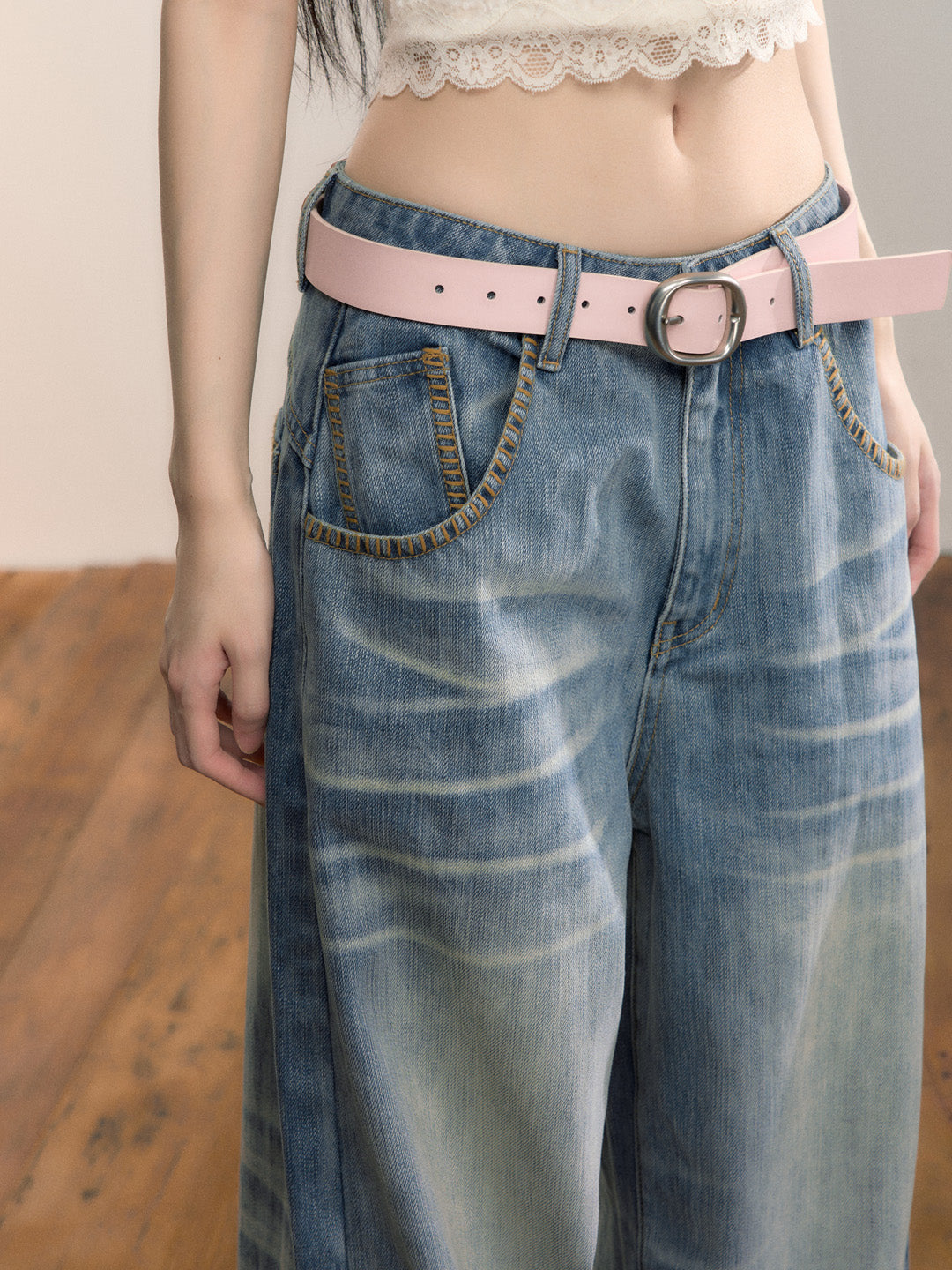 VIA PITTI VIADP712 Washed design denim jeans