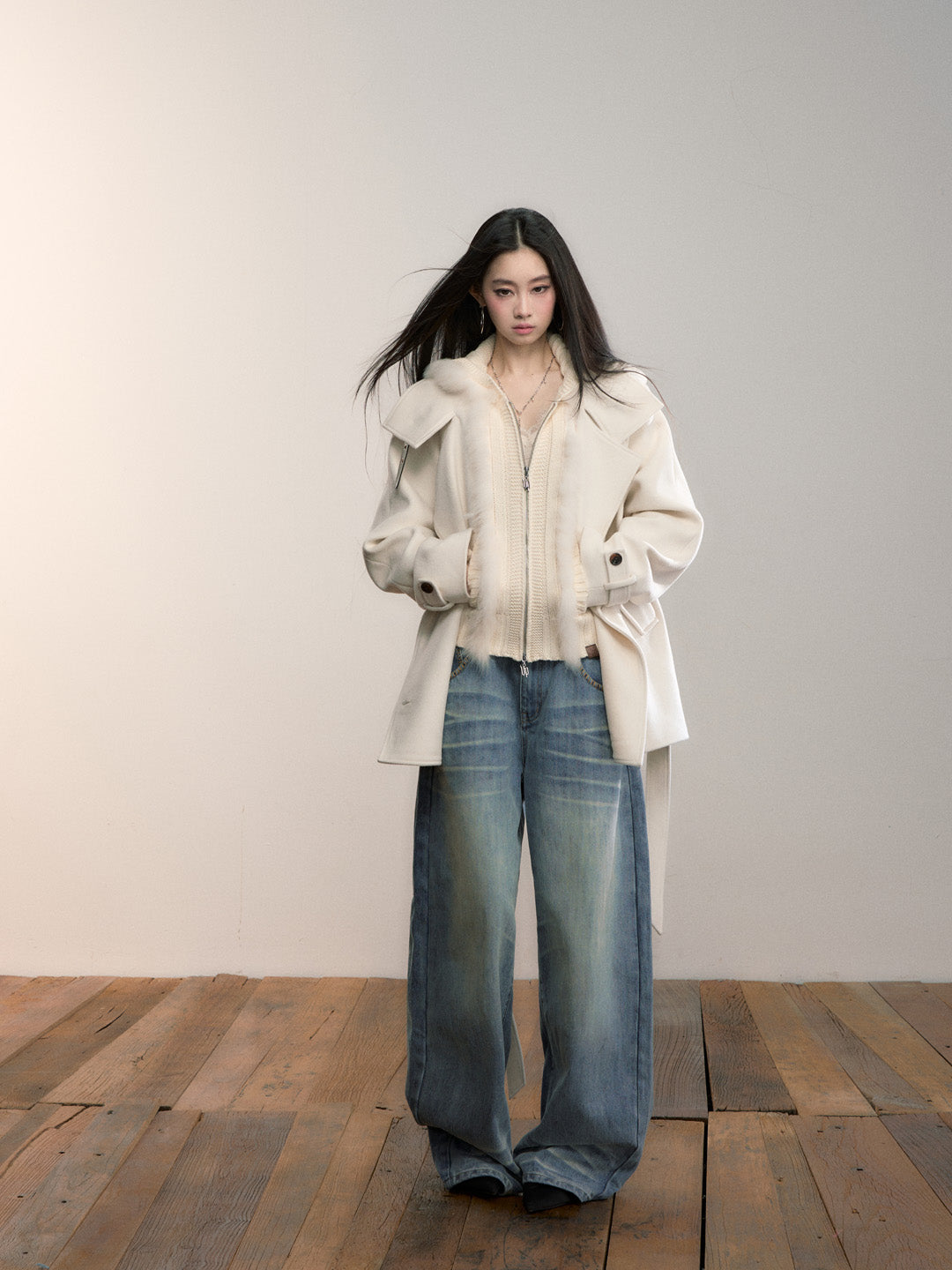 VIA PITTI VIADC680 High necked woolen coat